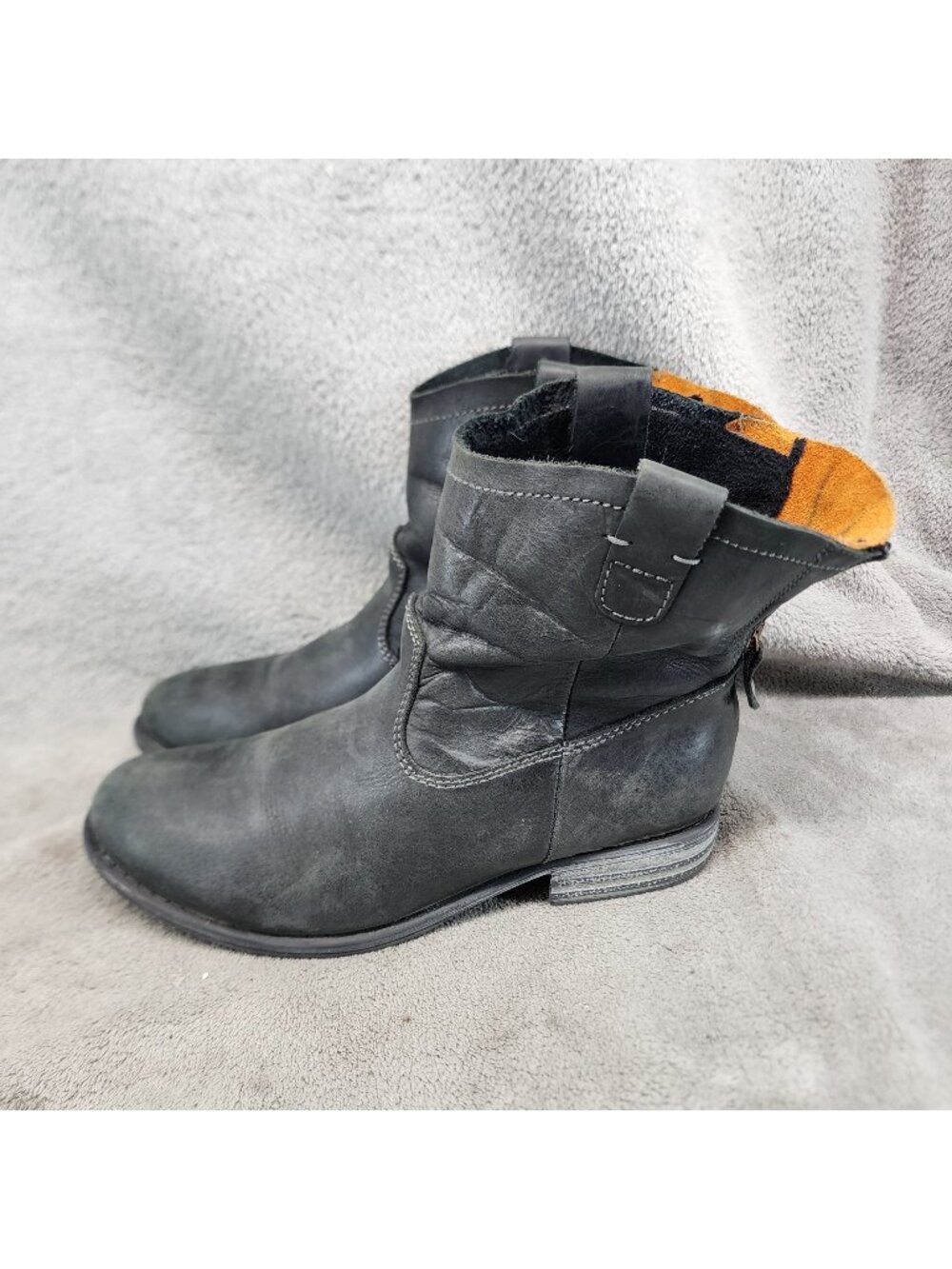 Eric Michael Shoes Womens Size EU 38 US 7.5 Black Leather Mid Boots *Read*